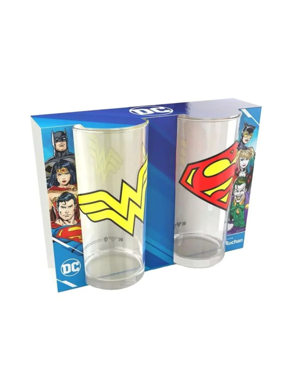 DC Comics Wonder Woman & Superman Glass Set 27cl Officially Licensed Exclusive A